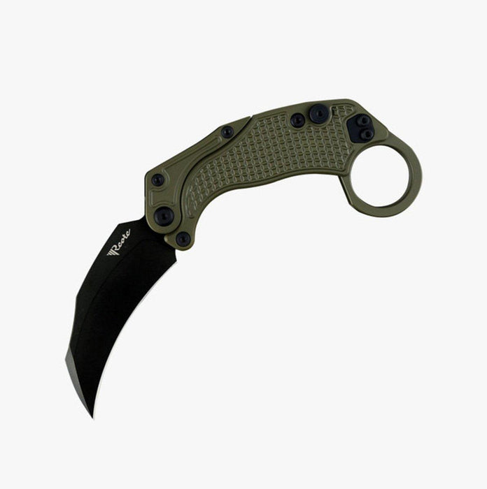 Reate Exo-K Karambit Gravity Knife Green Aluminum (3.1" Black PVD) from NORTH RIVER OUTDOORS