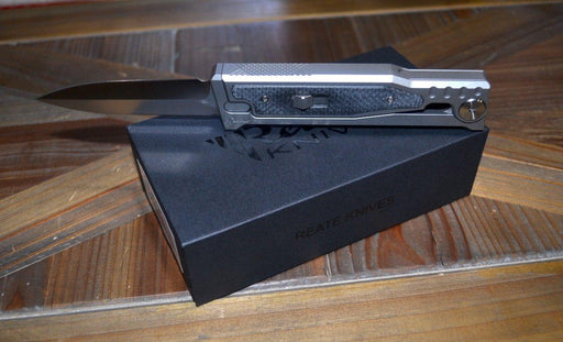 REATE EXO-M OTF GRAVITY KNIFE TITANIUM/BLACK MICARTA 2.95" DOUBLE EDGE SATIN - NORTH RIVER OUTDOORS