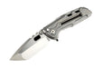 Reate T1000 Flipper Knife 3.8" CPM-3V Satin Compound Tanto Milled Titanium Handles - NORTH RIVER OUTDOORS