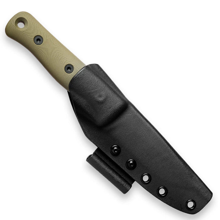 Reiff Knives F4 Bushcraft Fixed Blade 4" CPM-3V Acid Stonewashed Drop Point OD Green G10 Handles Kydex Sheath from NORTH RIVER OUTDOORS
