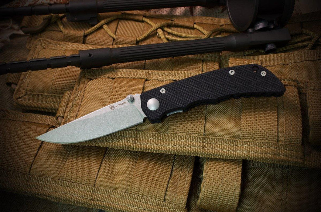 Spartan SFBL7BK Field Grade Harsey Talos Folding Knife 3.125" CTS-XHP from NORTH RIVER OUTDOORS