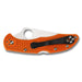 Spyderco Delica 4 Flat Ground 2-7/8" VG10 Orange Handles from NORTH RIVER OUTDOORS