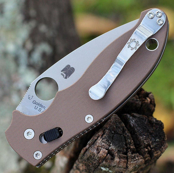 Spyderco Manix 2 Brown G-10 - CPM 15V - Sprint Run (USA) from NORTH RIVER OUTDOORS