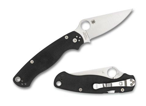 Spyderco Paramilitary 2 Left Handed Knife 3.42" CPM-S45VN Satin Black G10 Handles - NORTH RIVER OUTDOORS