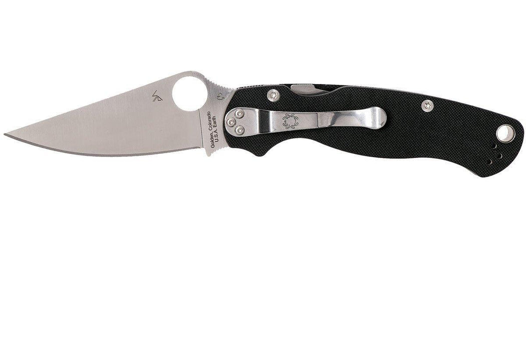 Spyderco Paramilitary 2 Left Handed Knife 3.42" CPM-S45VN Satin Black G10 Handles from NORTH RIVER OUTDOORS