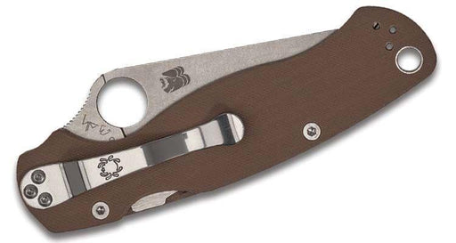 Spyderco Paramilitary 2 Sprint Run C81GPBN15V2 Folding Knife 3.45" CPM-15V Stonewashed Brown G10 (USA) from NORTH RIVER OUTDOORS