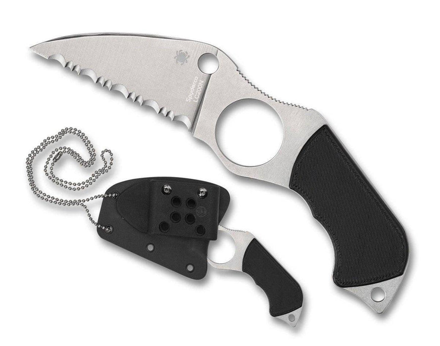 Spyderco Sal Glesser Swick 6 FB14S6 Small Hole Fixed Blade Neck Knife 2.73" LC200N from NORTH RIVER OUTDOORS