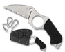 Spyderco Sal Swick 5 Large FB14S5 Fixed Blade Neck Knife 2.73" LC200N Wharncliffe Serrated from NORTH RIVER OUTDOORS