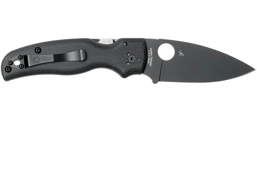 Spyderco Shaman Folding Knife 3.58" S30V Black Plain Blade, Matte G10 (USA) from NORTH RIVER OUTDOORS