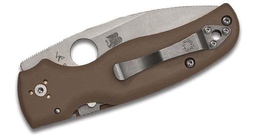 Spyderco Shaman Sprint Run C229GPBN15V Folding Knife 3.58" CPM-15V Stonewashed Brown G10 from NORTH RIVER OUTDOORS