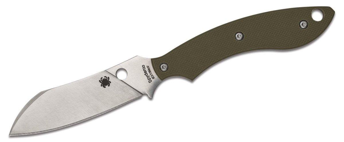 Spyderco Stok Drop Point Fixed Blade Knife 2.95" Satin Plain Blade OD G10 Boltaron Sheath - NORTH RIVER OUTDOORS