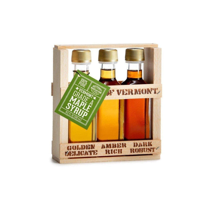 Taste of VT Crate: One 3.4 fl. oz. Bottle of Each Grade of Syrup from NORTH RIVER OUTDOORS