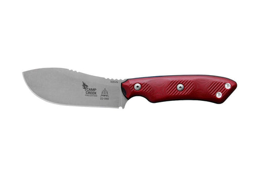 TOPS CPCKFE-01 Camp Creek Fire Edition Tumbled S35VN Red Black G10 Fixed Blade - NORTH RIVER OUTDOORS