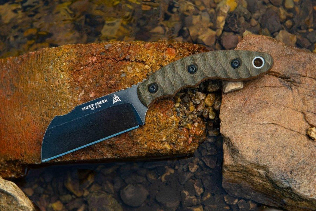TOPS Sheep Creek SPCK-01 Rough Terrain 154CM Green Canvas Fixed Blade (USA) from NORTH RIVER OUTDOORS