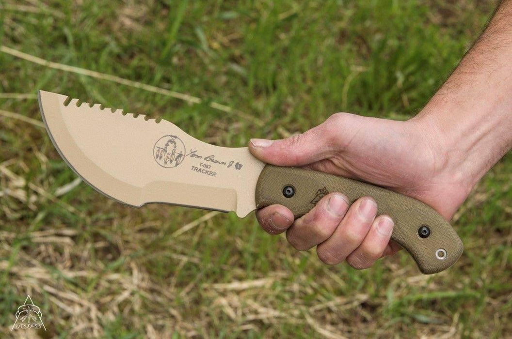 TOPS Tom Brown Tracker #1 Fixed 6.38" Coyote Tan TBT01-TAN from NORTH RIVER OUTDOORS
