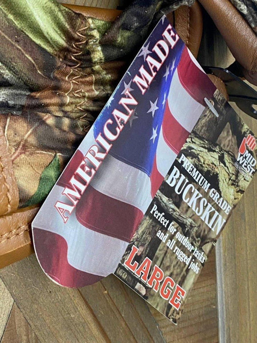 USA Made Premium Buckskin Camo Gloves from NORTH RIVER OUTDOORS