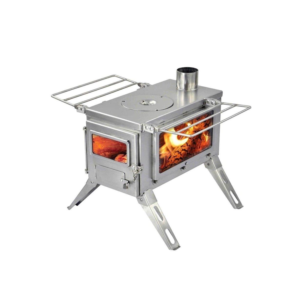 Outdoor Wood & Coal Burning Cast Iron Stove,Tent Stove for Heating Camping  Cooking