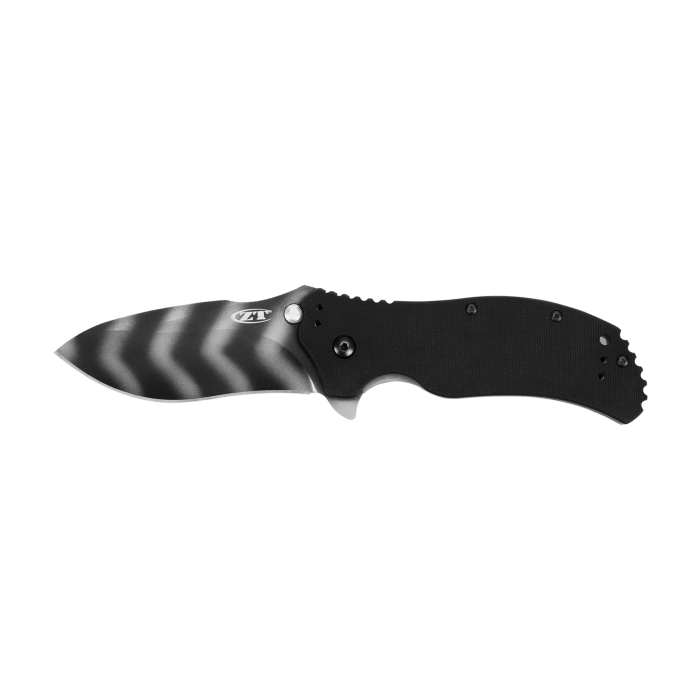 ZT 0350TS Assisted 3-1/4" S30V Combo Tiger Stripe Blade from NORTH RIVER OUTDOORS